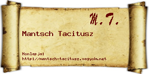 Mantsch Tacitusz névjegykártya